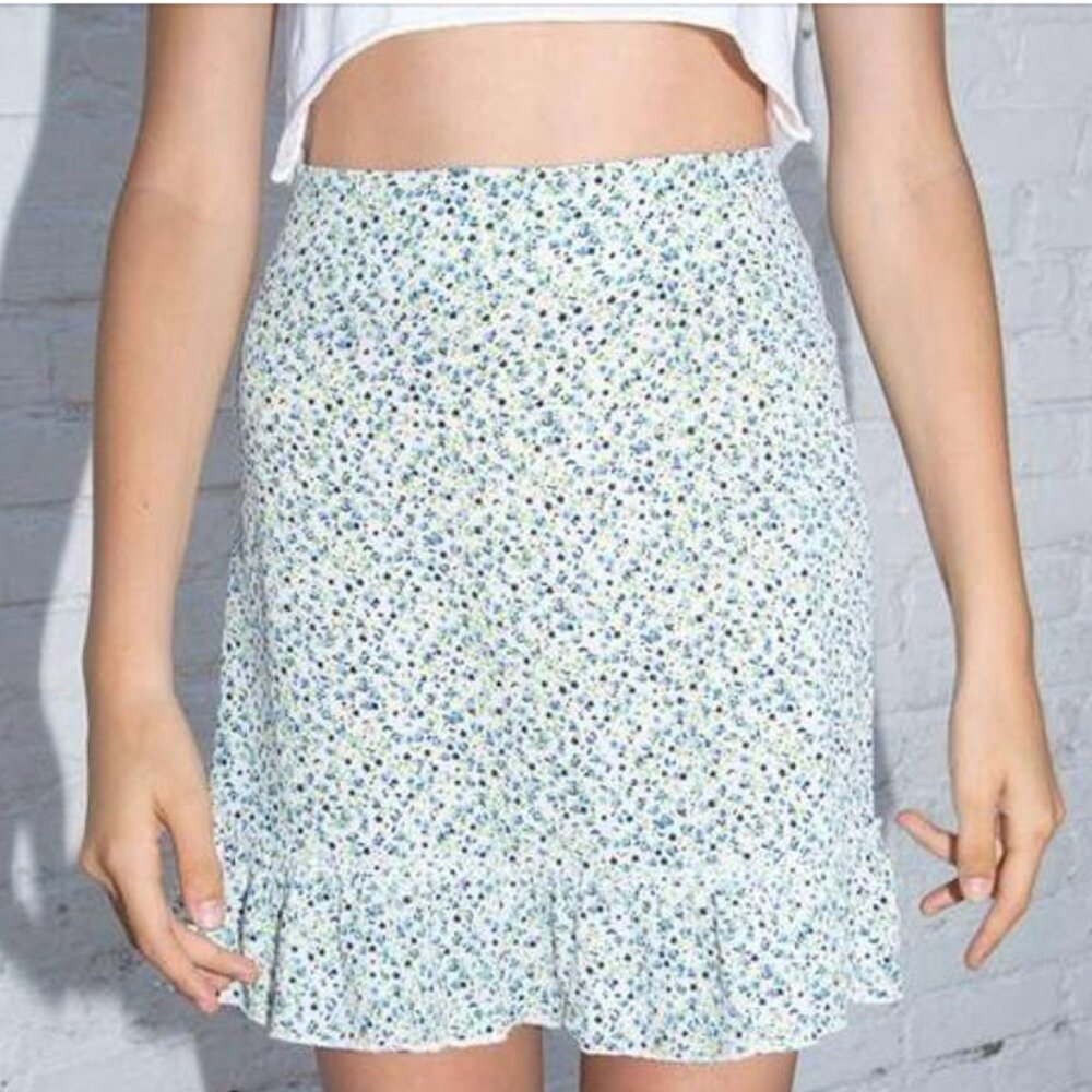 Brandy Melville Clara Floral Ruffle Skirt